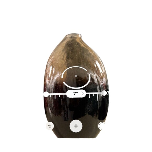 Italian Hand Blown Vase Murano Style 17.5” Amber Crackle Heavy Vintage - Picture 8 of 8